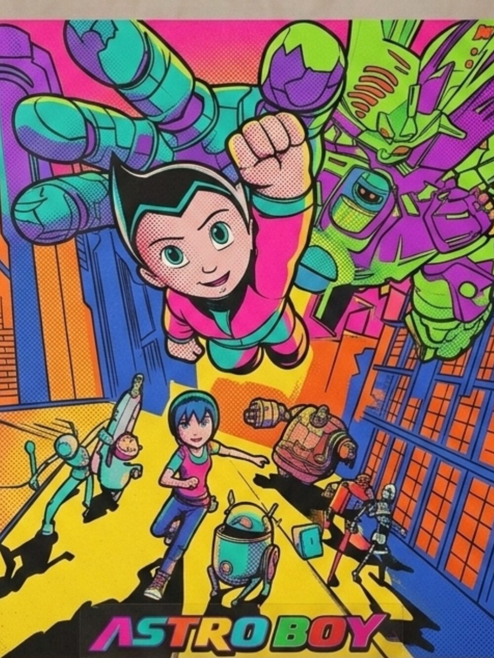 BRAND NEW! ASTRO BOY 8.5x11 ULTRA GLOSSY MOVIE CREATED COLORFUL POP ART POSTER!